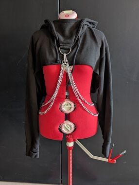 Dolls Kill Current Mood "Chained N' Dangerous" Cropped Hoodie With Chain